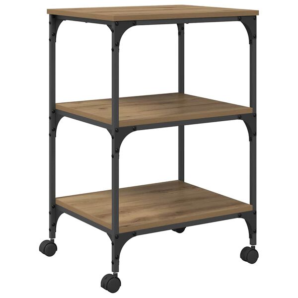 vidaXL Printerstand Artisan Egetr&aelig; 50 x 41 x 75 cm Konstrueret tr&aelig;