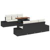 vidaXL Havesofa Sæt med opbevaring 7 pcs Sort Poly rattan