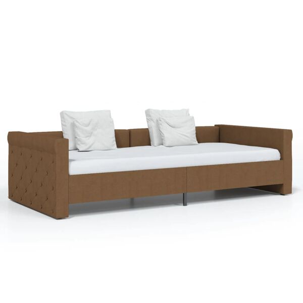 vidaXL daybed med USB 90x200 cm stof brun