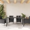 vidaXL havebord med glastop 150x90x75 cm polyrattan sort
