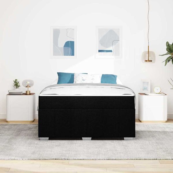 vidaXL Sengestel med madras Sort 140 x 200 cm Stof