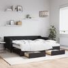 vidaXL daybed med udtræk og skuffer 90x190 cm stof sort