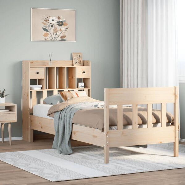 vidaXL sengeramme uden madras 100x200 cm massivt fyrretr&aelig;