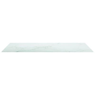 vidaXL bordplade 120x65 cm 8 mm hærdet glas med marmordesign hvid