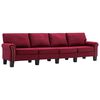vidaXL 4-personers sofa stof vinr&oslash;d