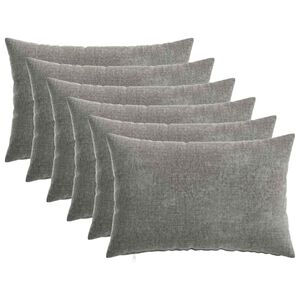 vidaXL Pudebetr&aelig;k 6 stk. HEERLEN M&oslash;rkegr&aring; 30 x 50 cm Chenille Stof