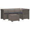 vidaXL 4-personers Have Sofa med Hynder Rattan Look PP Lysegr&aring;