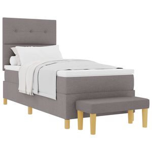 vidaXL Box spring seng med pude Gr&aring;brun 200 x 80 cm Stof