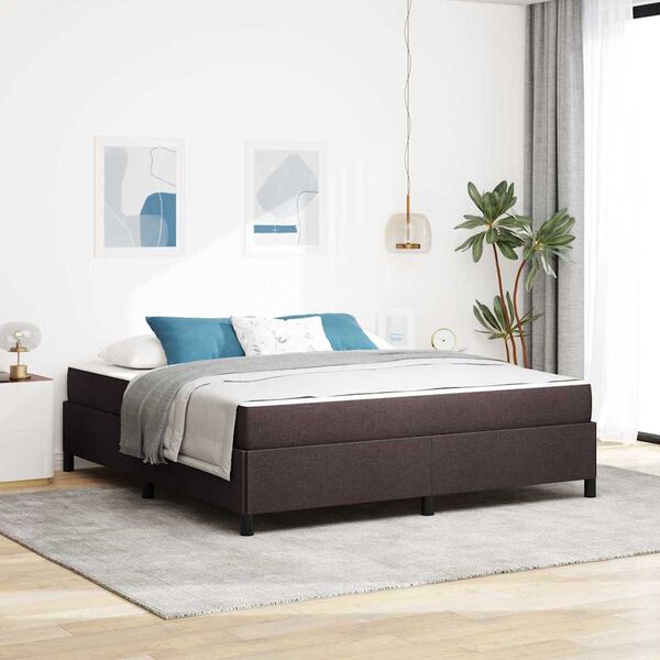 vidaXL Box spring seng M&oslash;rk Brun 180 x 200 cm Stof