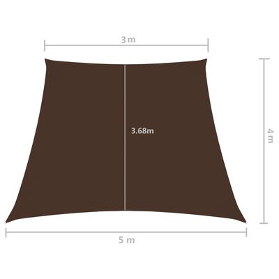 vidaXL solsejl 3/5x4 m trapezformet oxfordstof brun