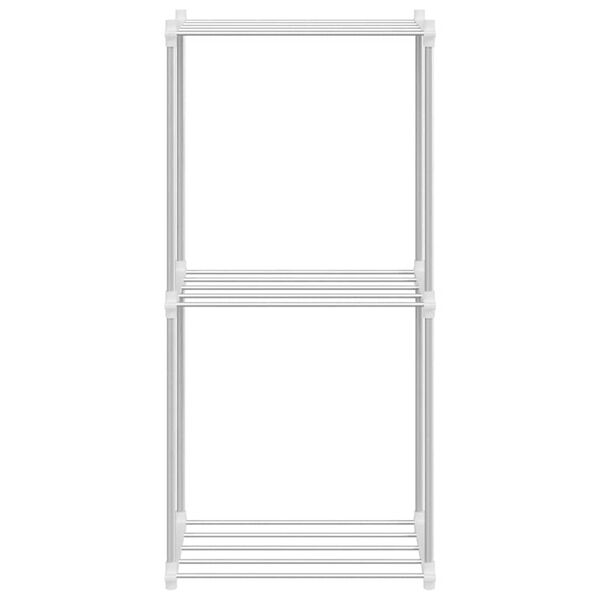 vidaXL Opbevaringshylde med hylde hvid 43 x 27 x 90 cm Aluminium