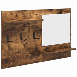 vidaXL V&aelig;gmonteret Jakkeholder med hylde R&oslash;get eg 90 x 10 x 50 cm