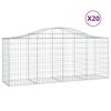 vidaXL buede gabionkurve 20 stk. 200x50x80/100 cm galvaniseret jern