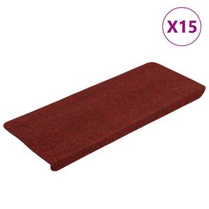 vidaXL selvkl&aelig;bende trappem&aring;tter 15 stk. 65x24,5x3,5 cm r&oslash;d