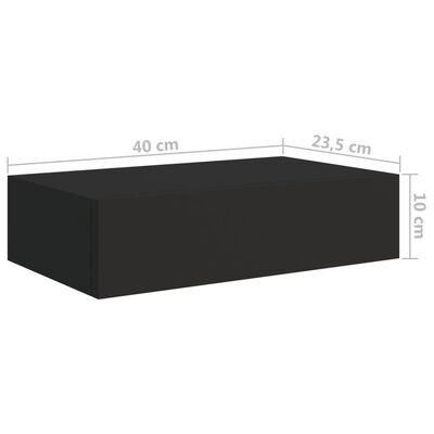 vidaXL væghylder med skuffer 2 stk. 40x23,5x10 cm MDF sort