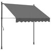vidaXL markise 200x150 cm sammenrullelig stof og st&aring;l antracitgr&aring;