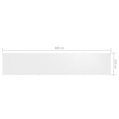 vidaXL altanafskærmning 120x600 cm oxfordstof hvid