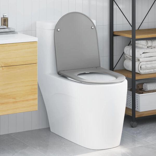 vidaXL Hurtig Udløsnings Toiletbræt Grå 44 x 36.4 x 3.4 cm Duroplast