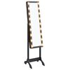 vidaXL fritst&aring;ende spejl med LED 34x37x146 cm sort