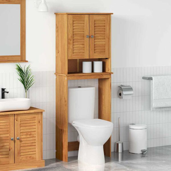 vidaXL Toilet Skab med hylde VIGO Brun og honningbrun 60 x 27 x 161 cm