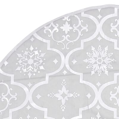 vidaXL luksuriøs skjuler til juletræsfod med julesok 122 cm stof hvid