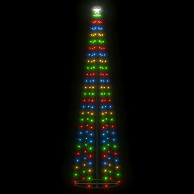 vidaXL lysende juletræ 70x240 cm 136 LED'er farverigt lys
