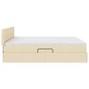 vidaXL Seng med LED -strimmellys Creme 180 x 200 cm Stof