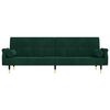 vidaXL sovesofa med hynder velour m&oslash;rkegr&oslash;n