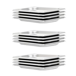 vidaXL gastronorm beholder 12 stk. GN 1/4 20 mm rustfrit st&aring;l
