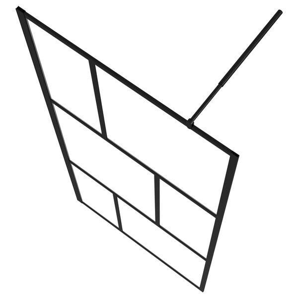 vidaXL brusevæg 90x195 cm hærdet glas sort