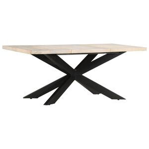 vidaXL spisebord 180 x 90 x 76 cm massivt afbleget mangotr&aelig;
