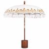 vidaXL Balinesisk parasol med base Creme og Brun &Oslash; 210-220 cm