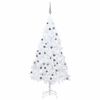 vidaXL kunstigt juletr&aelig; med lys og kugles&aelig;t 150 cm PVC hvid