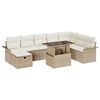 vidaXL Havesofa S&aelig;t med pude med opbevaring 9 pcs Beige Poly rattan