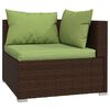 vidaXL 2-personers sofa med hynder polyrattan brun