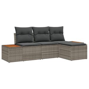 vidaXL Havesofa S&aelig;t 4 stk. Gr&aring; polyrattan