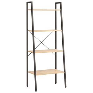 vidaXL stigereol med 4 hylder 56x35x140 cm lysebrun og sort