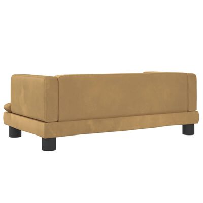 vidaXL sofa til børn 80x45x30 cm velour brun