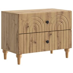 vidaXL Natskab med skuffe Artisan-eg 62 x 34,5 x 48 cm Konstrueret tr&aelig;