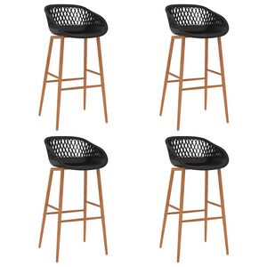 vidaXL barstole 4 stk. sort