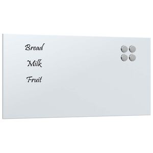 vidaXL v&aelig;gh&aelig;ngt magnettavle 60x30 cm h&aelig;rdet glas hvid