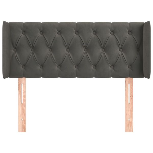 vidaXL sengegavl med kanter 93x16x78/88 cm fl&oslash;jl m&oslash;rkegr&aring;