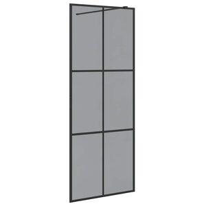 vidaXL Walk-in brusev&aelig;g Sort 80 x 195 cm h&aelig;rdet glas