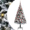 vidaXL Kunstigt juletr&aelig; med stativ Hvid 150 cm PVC og St&aring;l og Plastik