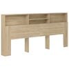 vidaXL sengegavl med opbevaring 220x19x101,5 cm sonoma-eg