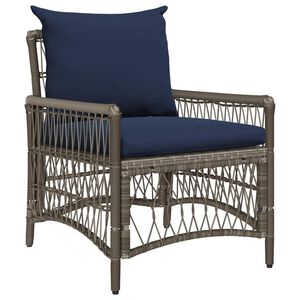 vidaXL Have Stol med pude Gr&aring; 73 x 61 x 77 cm polyrattan
