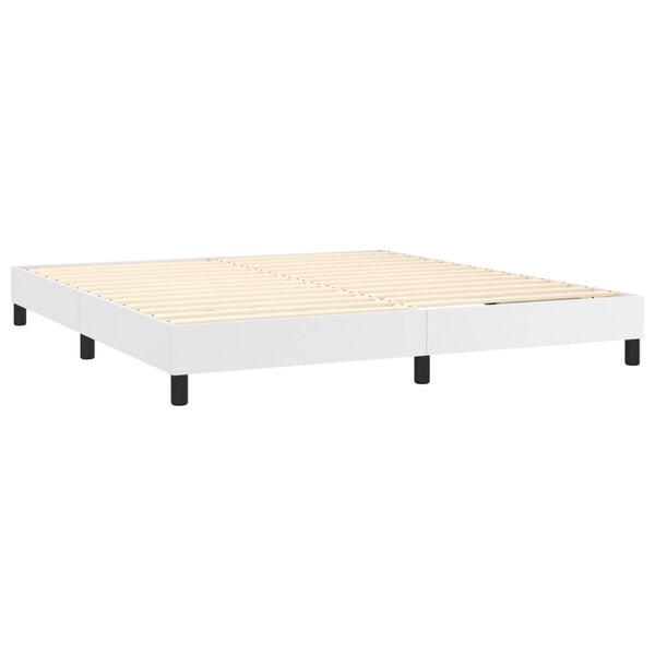 vidaXL Boxspring sengeramme 160x200 cm kunstlæder hvid