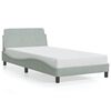 vidaXL sengeramme Dover 100x190 cm velour lysegr&aring;