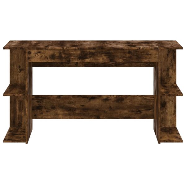 vidaXL skrivebord 140x50x75 cm konstrueret træ røget egetræsfarve