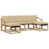 vidaXL Udend&oslash;rs sofagruppe med pude 6 pcs Hvid og Beige